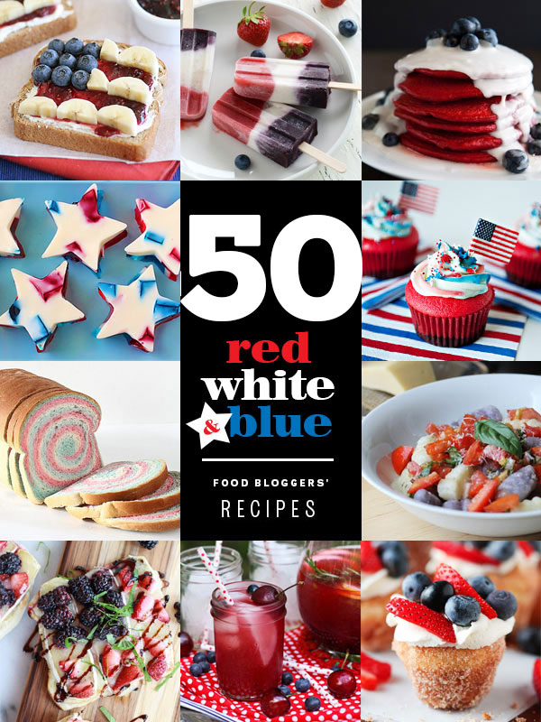 50 Red White and Blue Recipes | foodiecrush.com