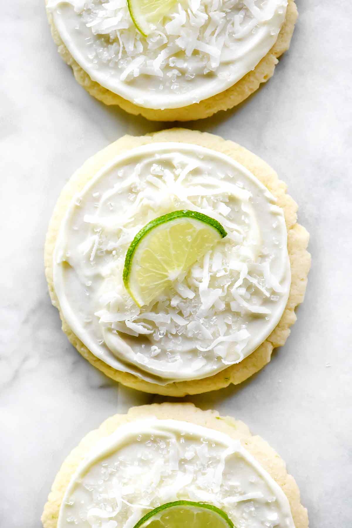 Coconut and Lime Frosted Soft Sugar Cookies | foodiecrush.com #cookies #easy #recipes #sugar #christmas
