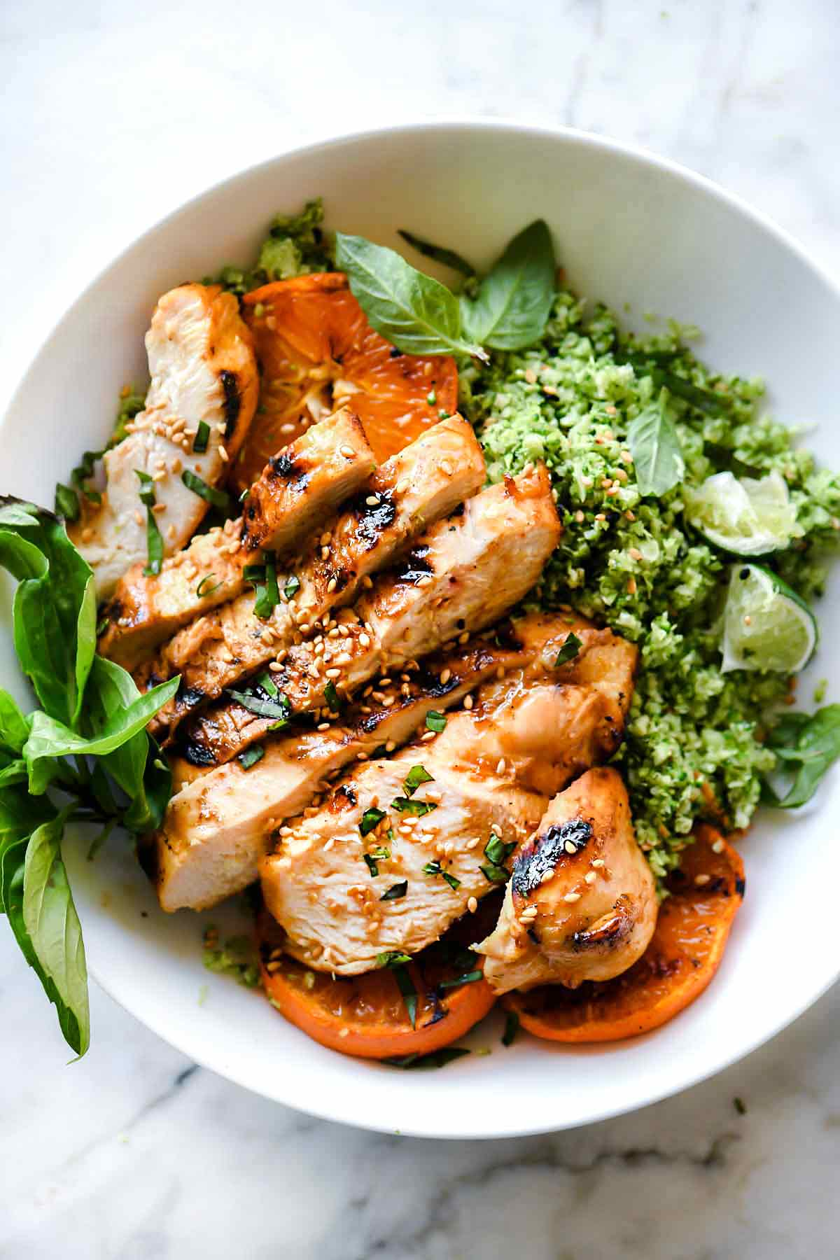 Orange Chicken and Broccoli Rice Bowls | foodiecrush.com