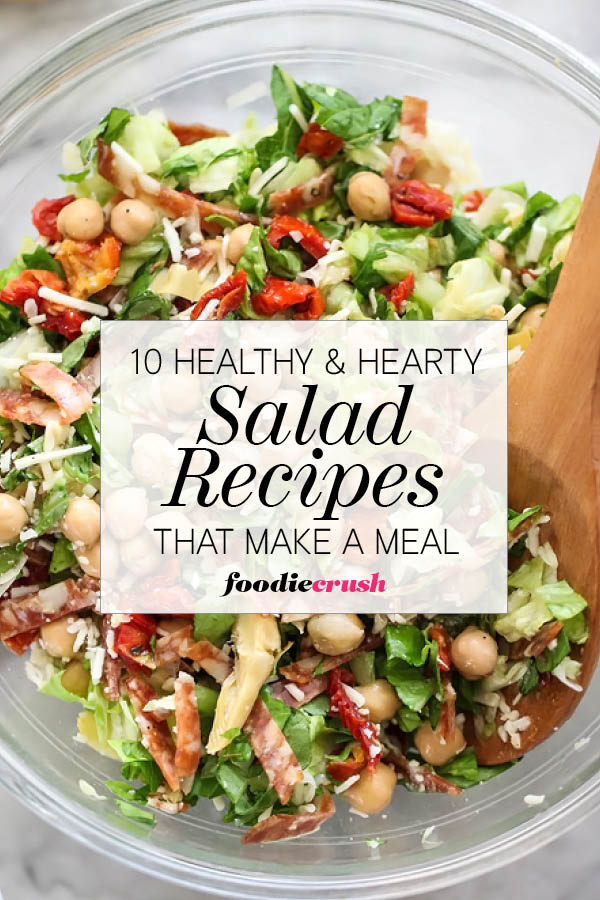 10 Receitas de Saladas Saudáveis e Corajosas que fazem uma refeição no foodiecrush.com