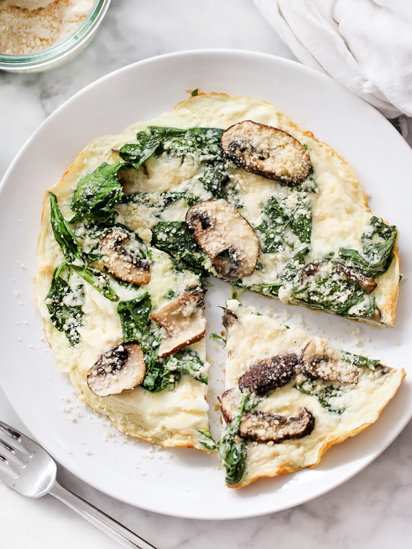 Spinach and Mushroom Egg White Firttata | foodiecrush.com