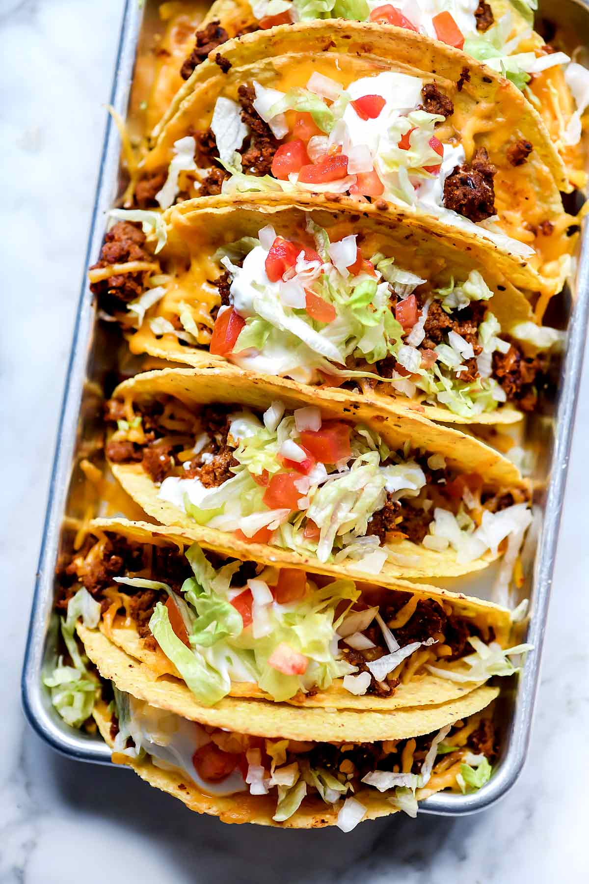 Tal como o Taco Bell Tacos Receita | foodiecrush.com #tacos #tacobell #beef #recipes