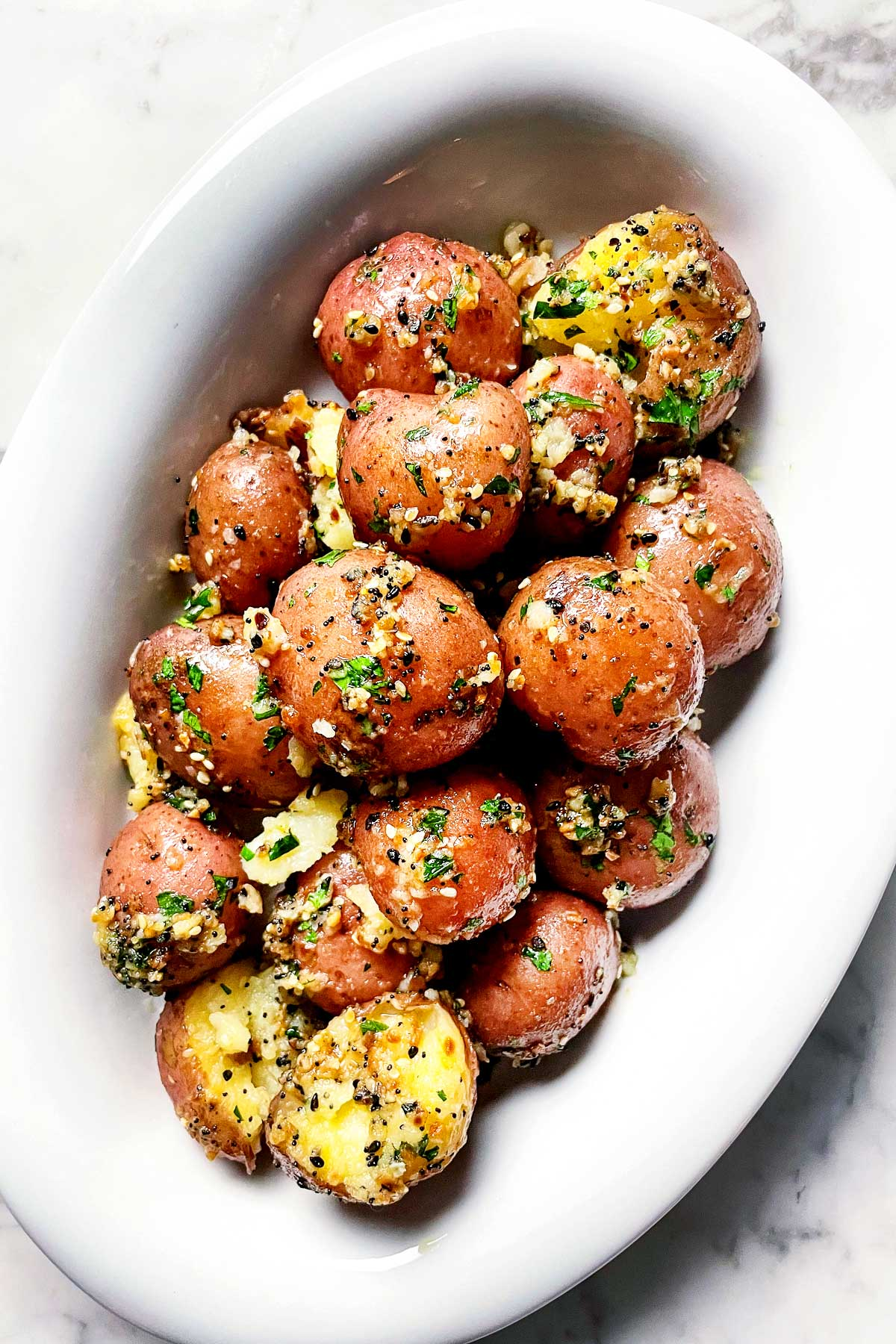 Tudo Bagel Seasoning New Potatoes foodiecrush.com