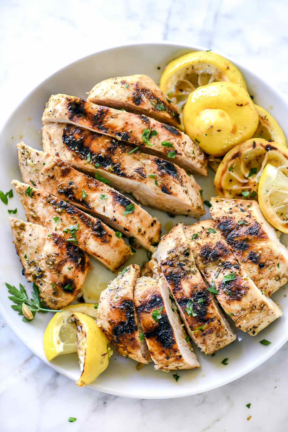 Marinada Grega de Frango grelhado Receita | foodiecrush.com #chicken #marinade #lemon #greek