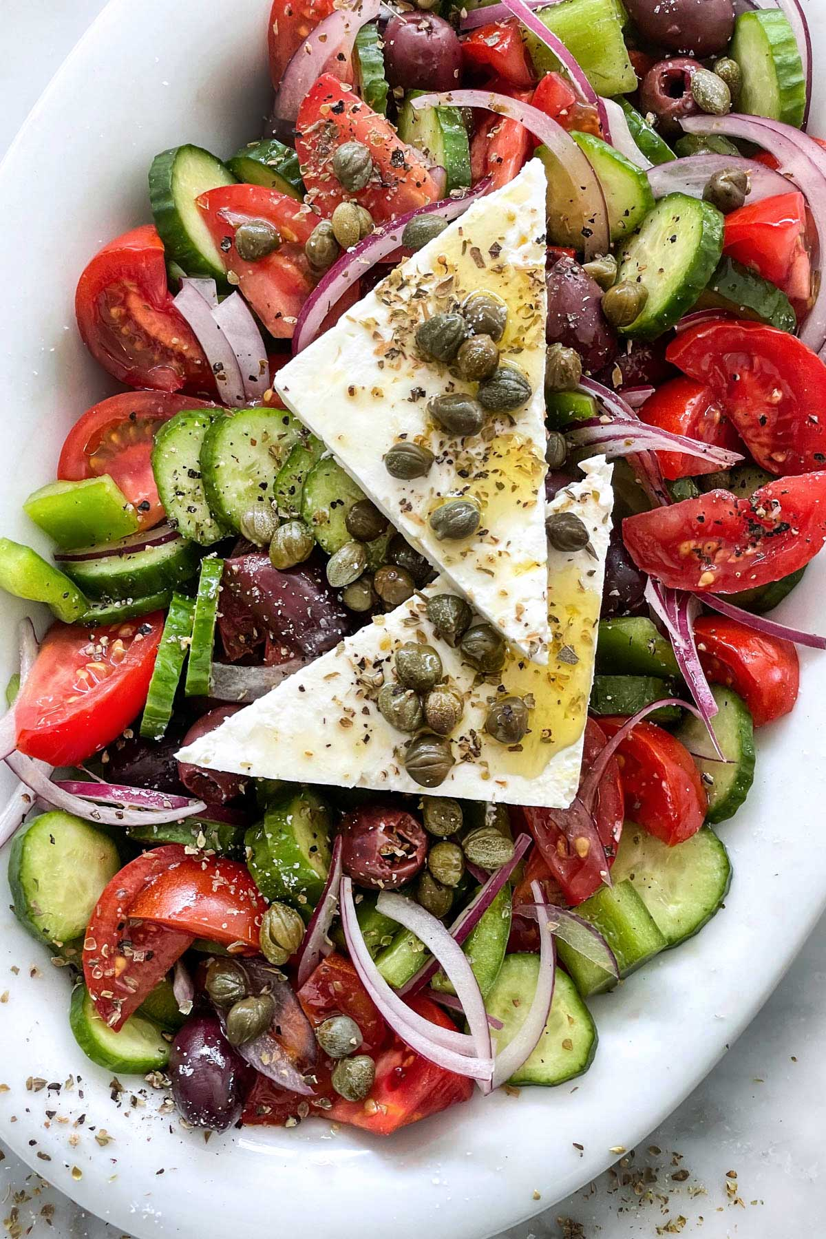 Salada Grega Horiatiki foodiecrush.com
