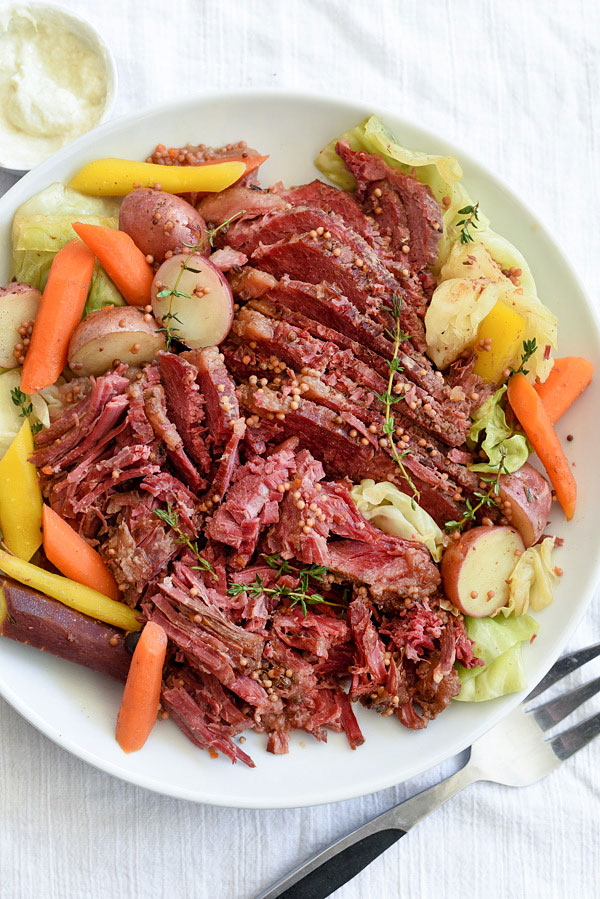 Slow Cooker Corned Beef and Cabbage | foodiecrush.com