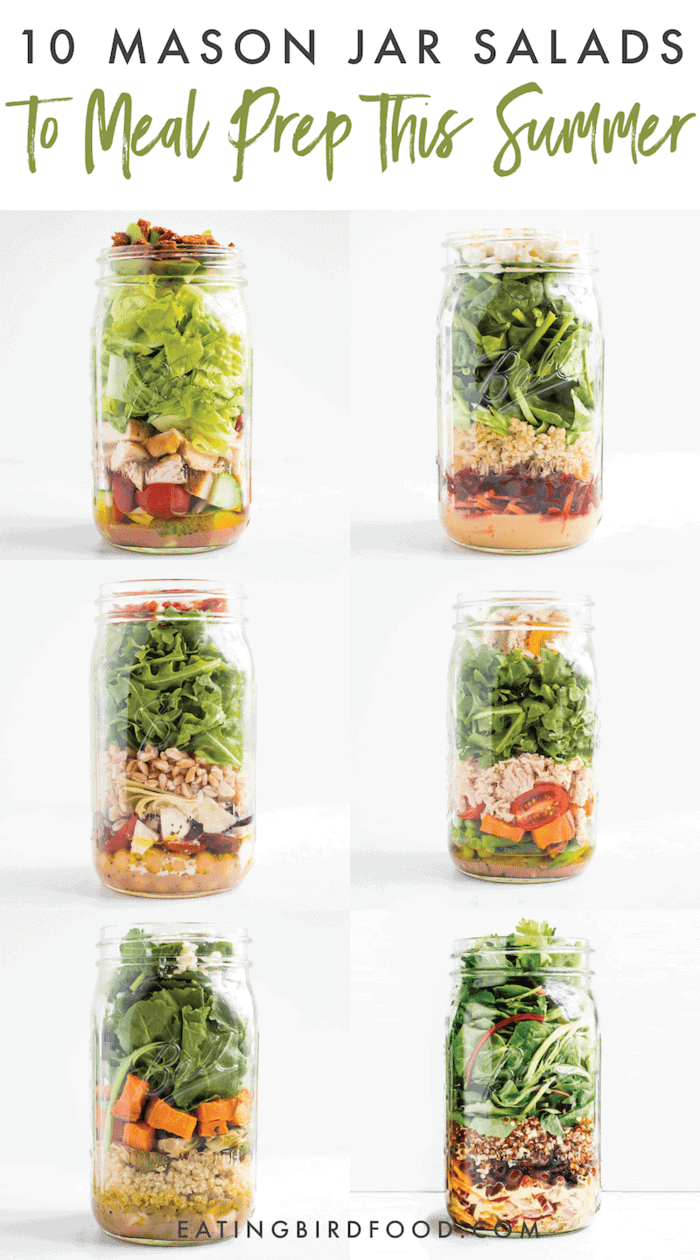 10 Saladas de Mason Jarro para a Preparação da Refeição Este Verão.
